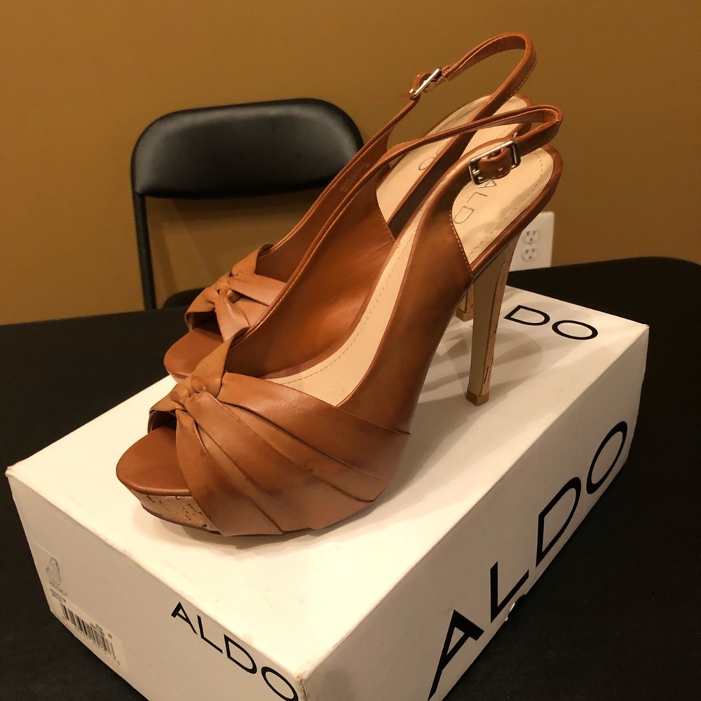 Aldo Keithly Peep Toe Platform Stilettos, Size 8